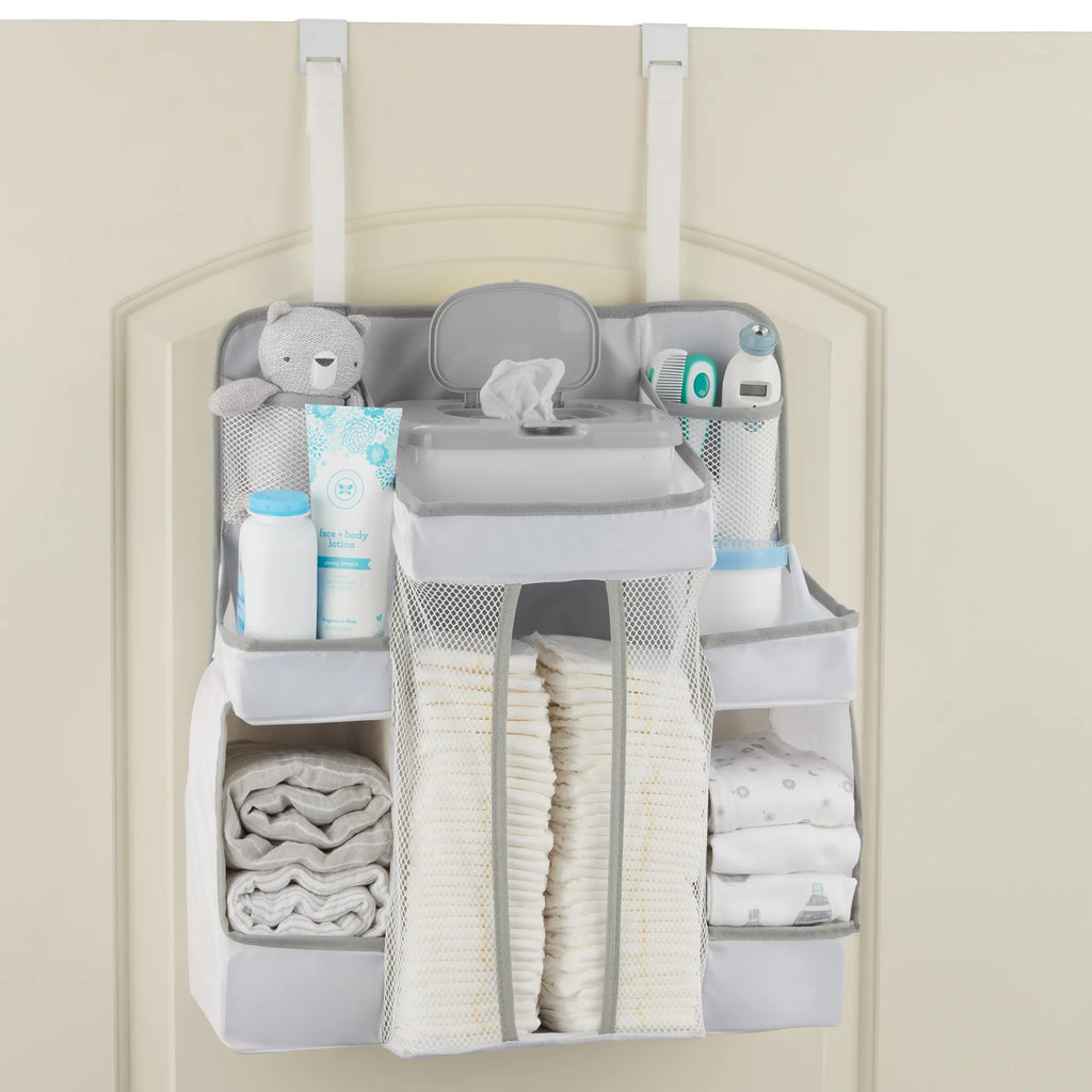 LA Baby Diaper Caddy and Nursery Organizer for Baby'S Essentials - White